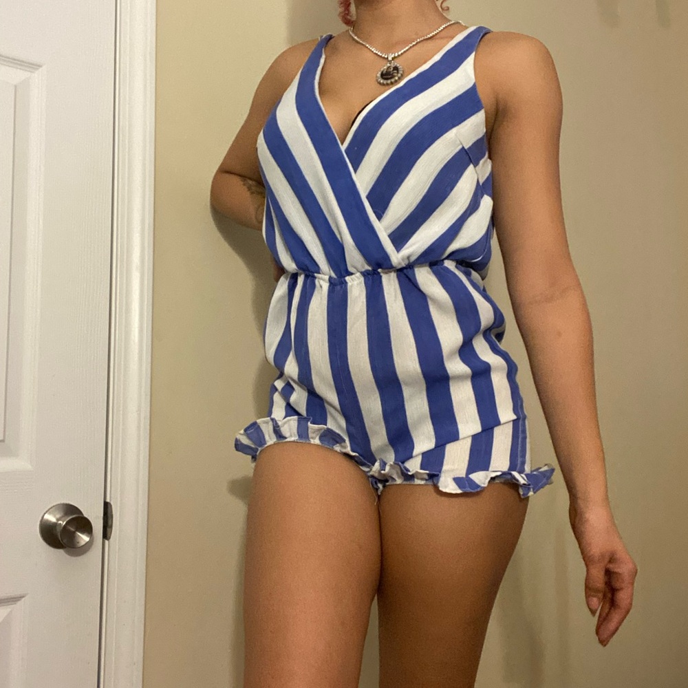 Blue Striped Romper